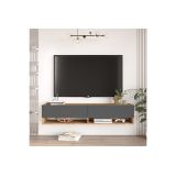 Mueble Mesa TV de Pared Color Antracita-Roble