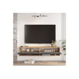 Mueble Mesa TV de Pared Color Antracita-Roble