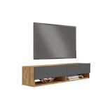 Mueble Mesa TV de Pared Color Antracita-Roble