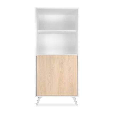 Conjunto de Salón Mueble Completo: Bajo TV, Mueble Bar, Estantería y Mueble Colgar - Estilo Roble y Blanco.