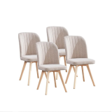 Pack 4 Sillas de Comedor Tapizada, Sillas de Salón Beig