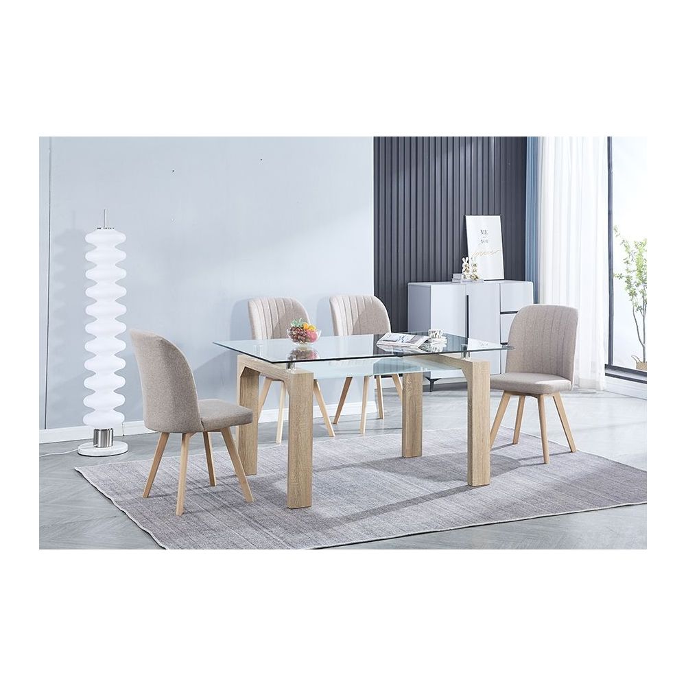 Pack 4 Sillas de Comedor Tapizada, Sillas de Salón Beig