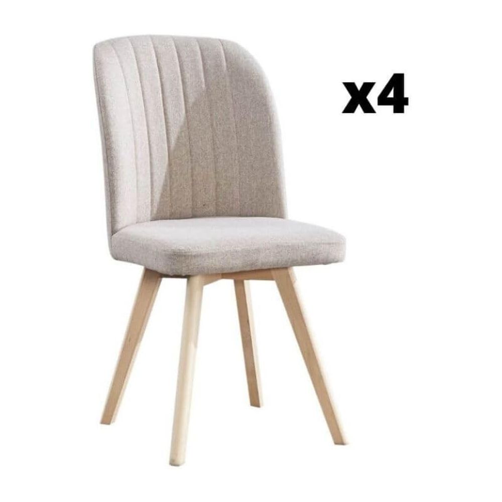 Pack 4 Sillas de Comedor Tapizada, Sillas de Salón Beig
