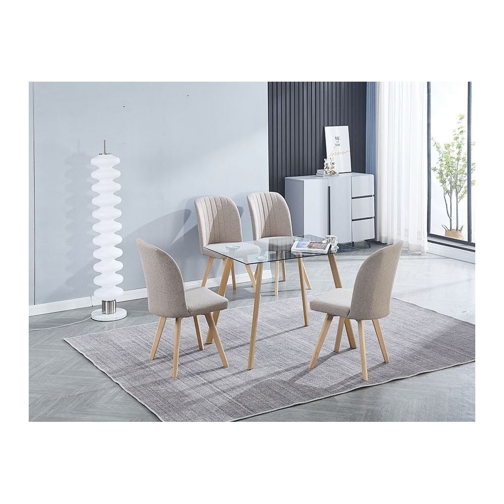 Pack 4 Sillas de Comedor Tapizada, Sillas de Salón Beig