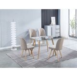 Pack 4 Sillas de Comedor Tapizada, Sillas de Salón Beig