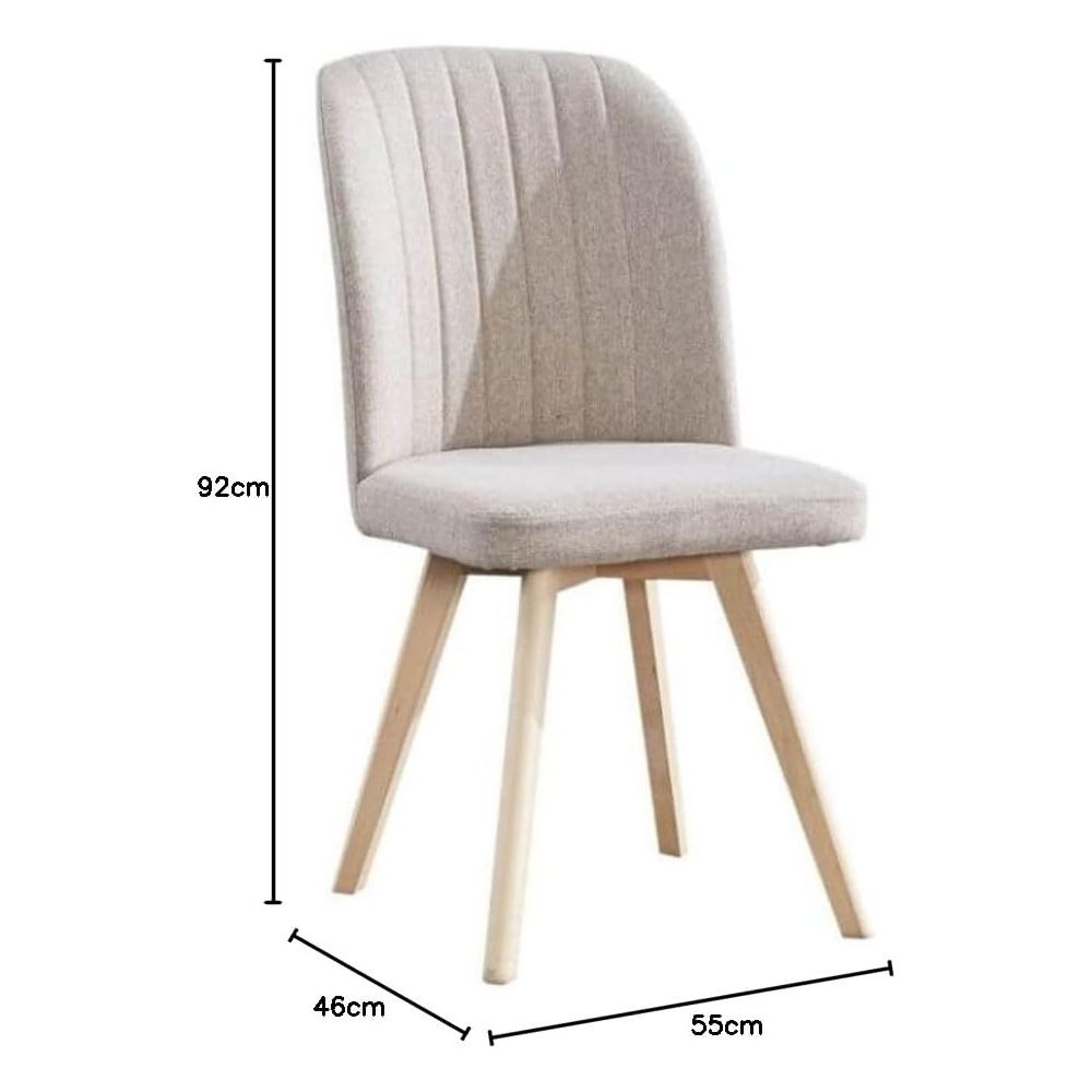 Pack 4 Sillas de Comedor Tapizada, Sillas de Salón Beig