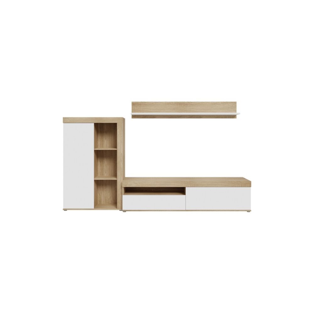 Living room complex Zorbi pakoworld white-sonoma oak melamine 265x41x158.5cm