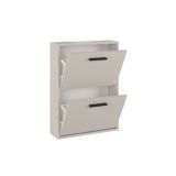Meyvaser - Zapatero con 2 Puertas, Mueble para Zapatos Estrecho en Color Beige, Medidas: 73 cm (Al) x 54 cm (Anc) x 18 cm (Fon)
